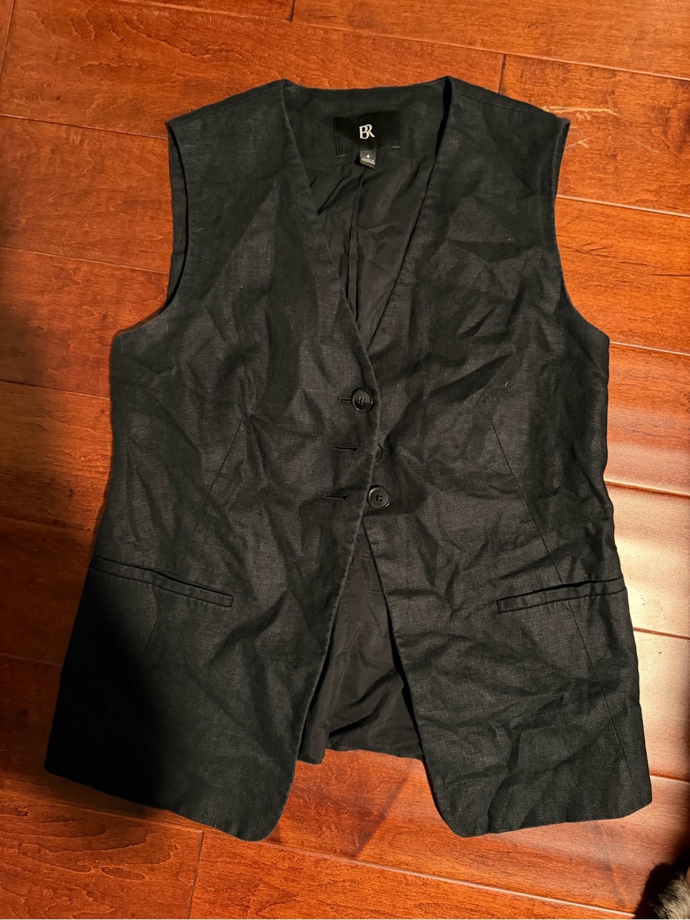 Banana Republic Black Sleeveless Tailored Vest